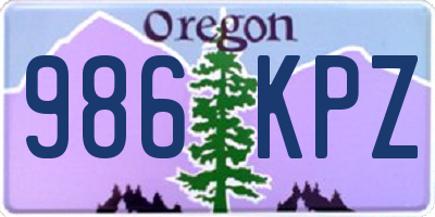 OR license plate 986KPZ