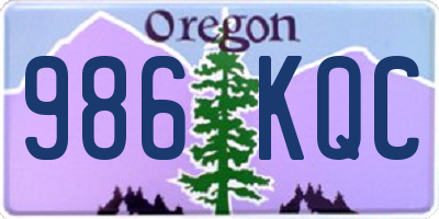 OR license plate 986KQC
