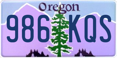 OR license plate 986KQS