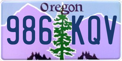 OR license plate 986KQV
