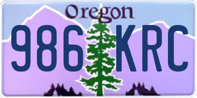 OR license plate 986KRC