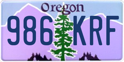 OR license plate 986KRF