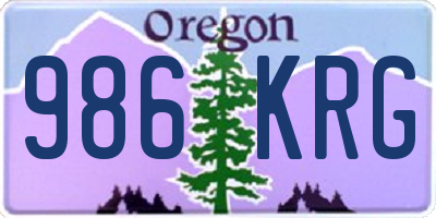 OR license plate 986KRG