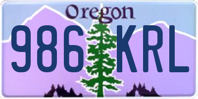 OR license plate 986KRL