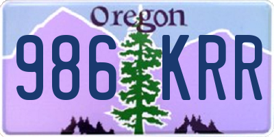 OR license plate 986KRR