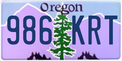 OR license plate 986KRT