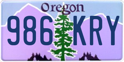 OR license plate 986KRY