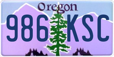 OR license plate 986KSC