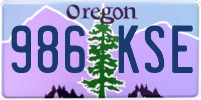 OR license plate 986KSE