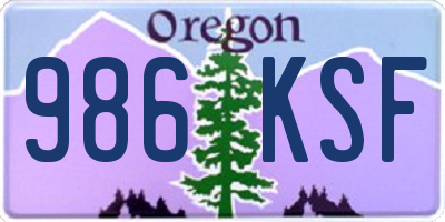 OR license plate 986KSF