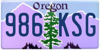 OR license plate 986KSG