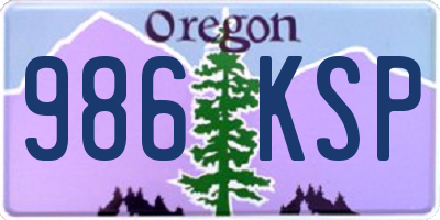 OR license plate 986KSP