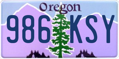 OR license plate 986KSY