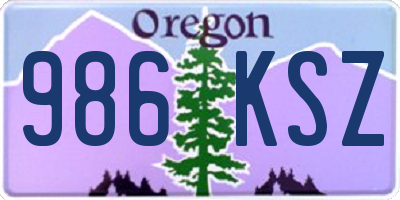 OR license plate 986KSZ