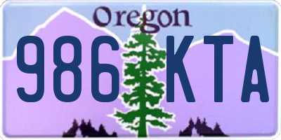 OR license plate 986KTA