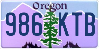 OR license plate 986KTB