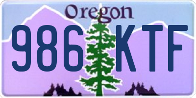 OR license plate 986KTF