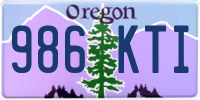 OR license plate 986KTI