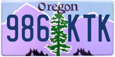 OR license plate 986KTK
