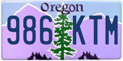 OR license plate 986KTM