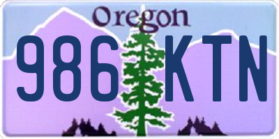 OR license plate 986KTN