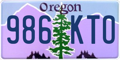 OR license plate 986KTO