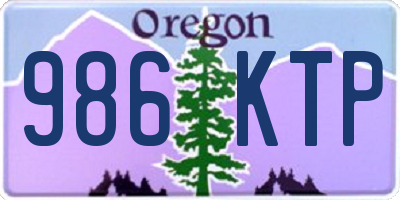 OR license plate 986KTP