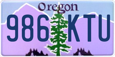 OR license plate 986KTU