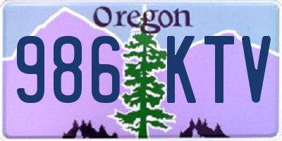 OR license plate 986KTV