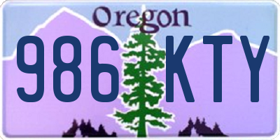 OR license plate 986KTY
