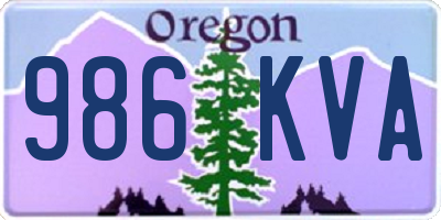OR license plate 986KVA