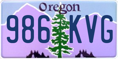 OR license plate 986KVG