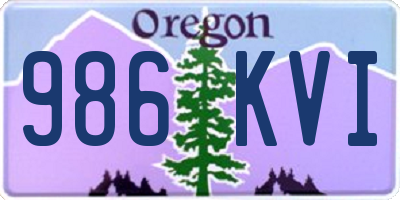 OR license plate 986KVI