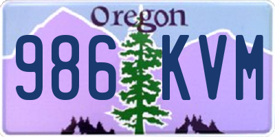 OR license plate 986KVM