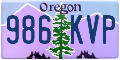 OR license plate 986KVP