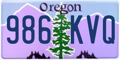 OR license plate 986KVQ