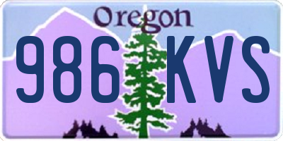 OR license plate 986KVS