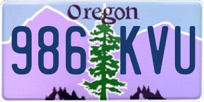 OR license plate 986KVU