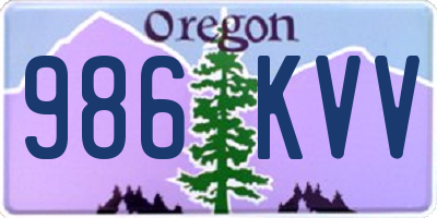 OR license plate 986KVV