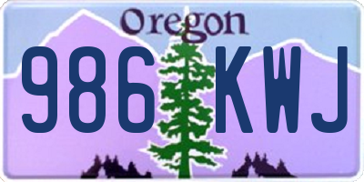 OR license plate 986KWJ