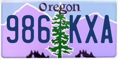 OR license plate 986KXA