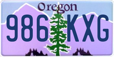 OR license plate 986KXG