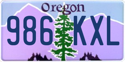 OR license plate 986KXL