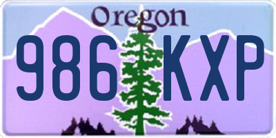 OR license plate 986KXP