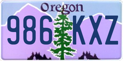 OR license plate 986KXZ