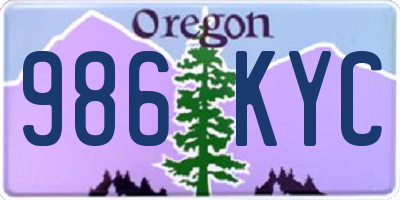 OR license plate 986KYC