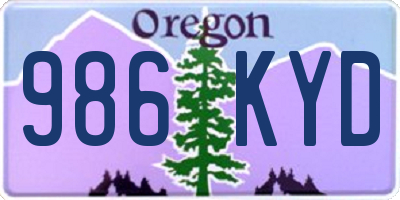 OR license plate 986KYD