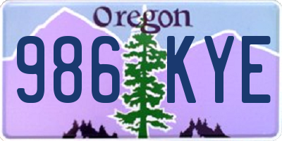 OR license plate 986KYE