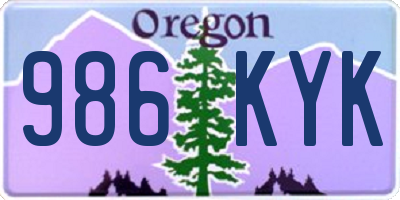 OR license plate 986KYK