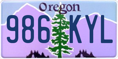 OR license plate 986KYL